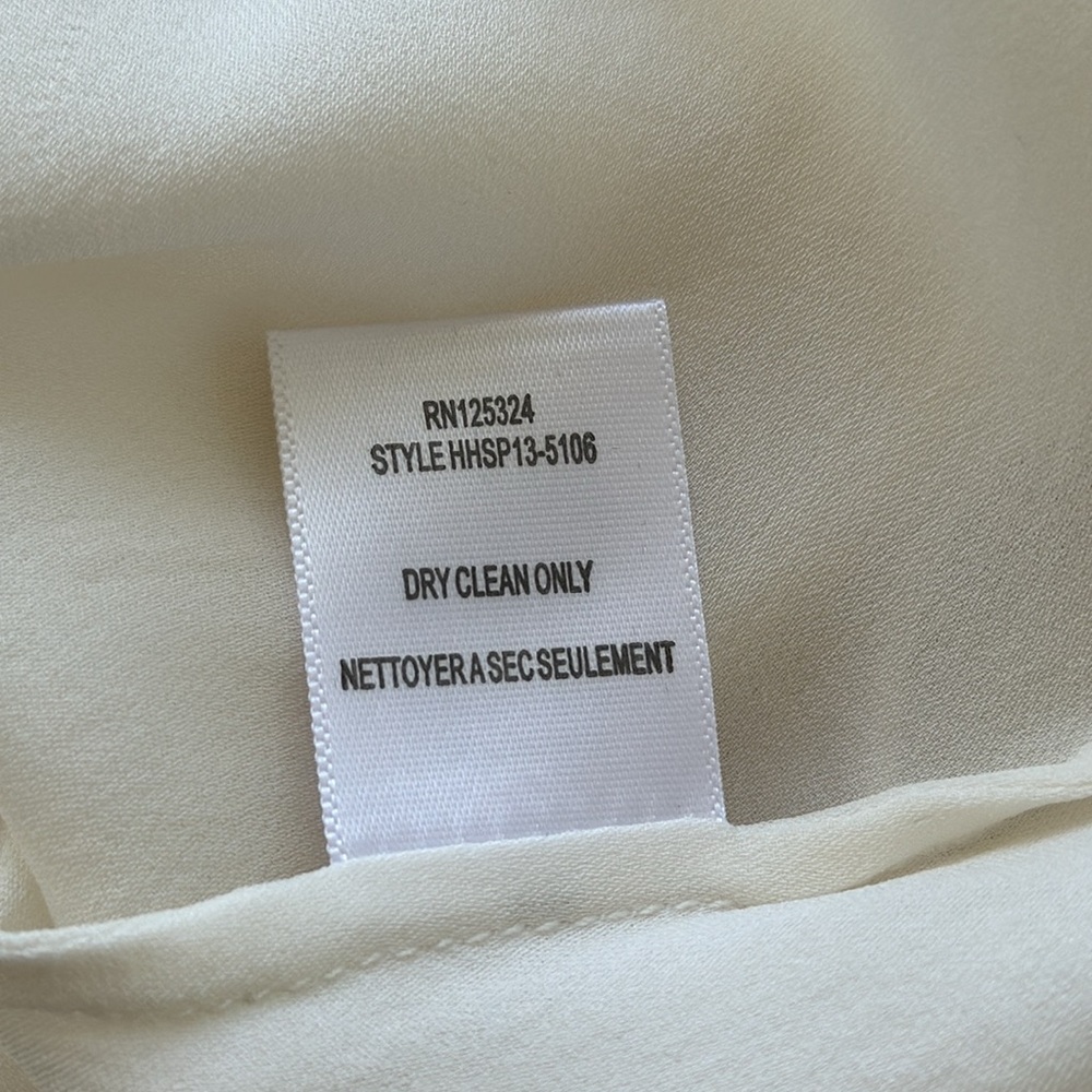 Haute Hippie cream white silk sleeveless mesh half button blouse size small - Picture 11 of 11